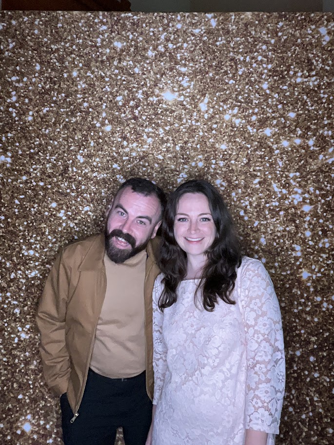 Full-time MBA student Gina Larson with her husband